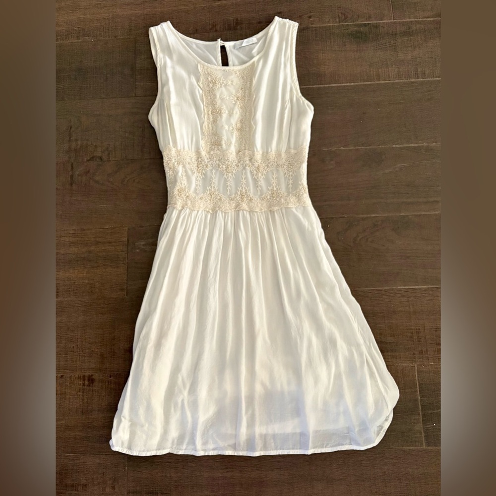 Light Summer Dress with Lace and Delicate Beading - Size Small-Medium